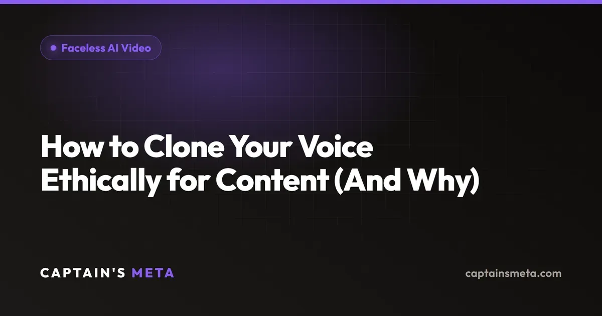 How to Clone Your Voice Ethically for Content (And Why)