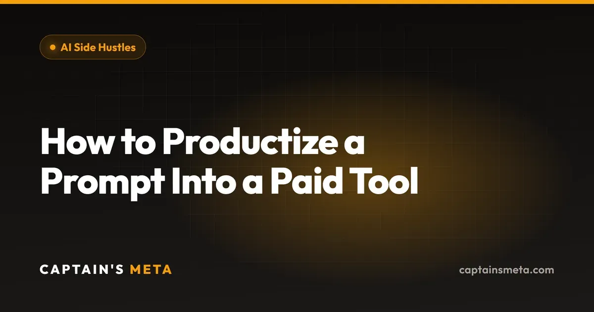 How to Productize a Prompt Into a Paid Tool