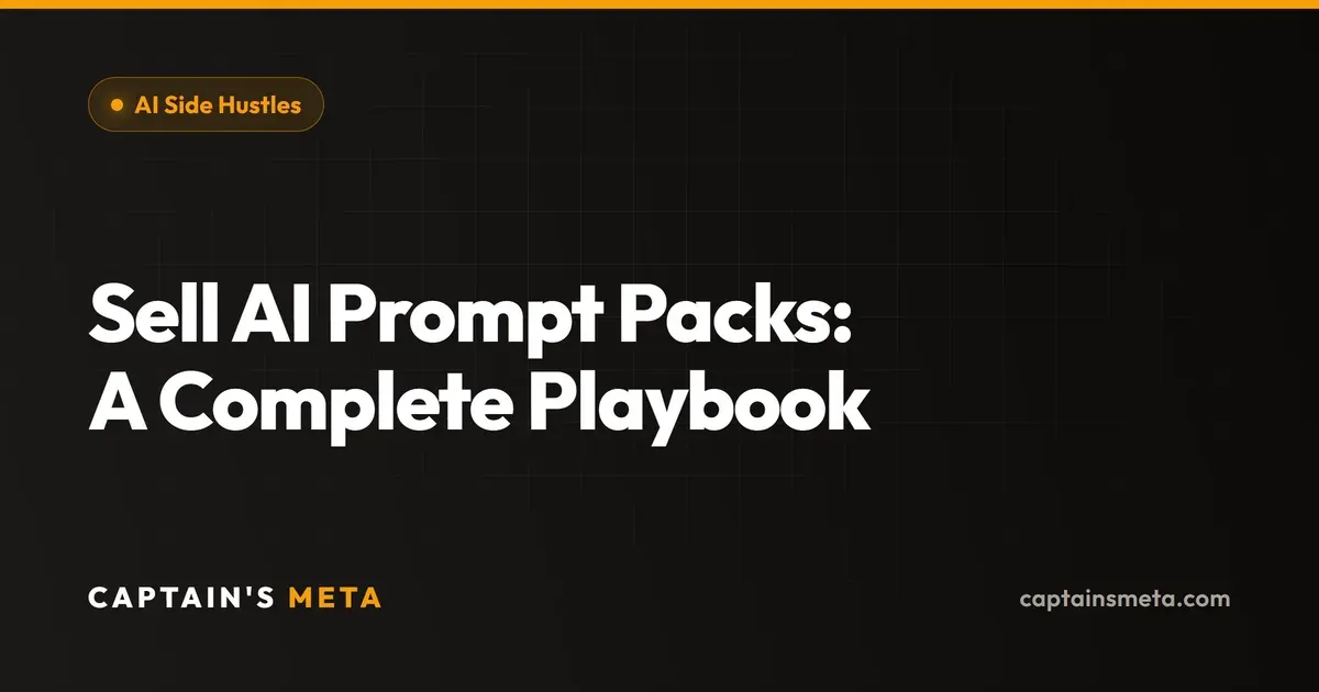 Sell AI Prompt Packs: A Complete Playbook